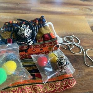 Two lava bead necklaces